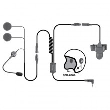 Pryme SPM800 is a Medium duty, in-helmet motorcycle mic system with powerful in-helmet speakers allow the user to hear radio transmissions over road noise. Handlebar mountable Push-To-Talk switch for convenient communications.